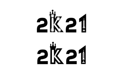 2021 new year vector illustration corona virus poster design 