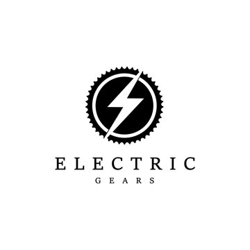 Hipster Retro Electric Bike, Gear Stamp Logo Design Inspiration