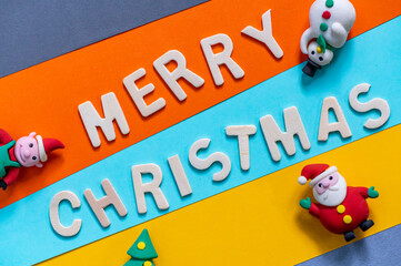 Christmas greeting text font art with colorful lettering and backgrounds for wishing and celebrate, Sensitive Focus