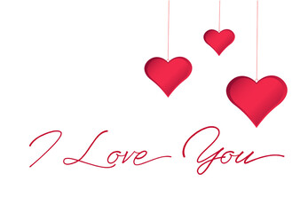 I love you . Valentine day. Heart. Love postcard. Vector illustration