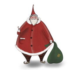 santa claus and christmas tree - 401265507