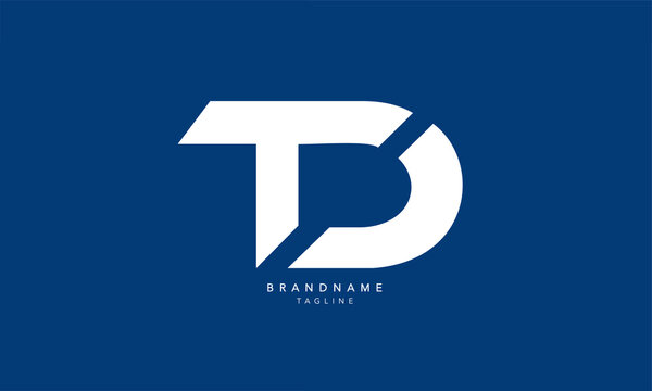 Alphabet letters Initials Monogram logo TD, DT, T and D
