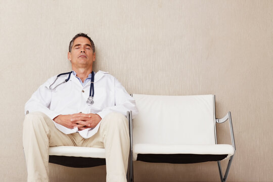 Doctor sitting in waiting room
