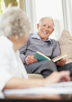 Senior man reading a book
