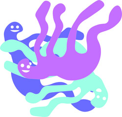 drawing of human with a face abstract