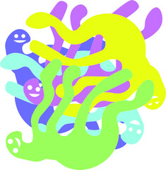 drawing of human with a face abstract