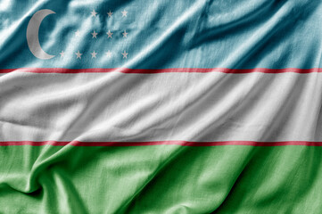 Waving detailed national country flag of Uzbekistan
