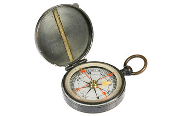 portable compass isolated on white background
