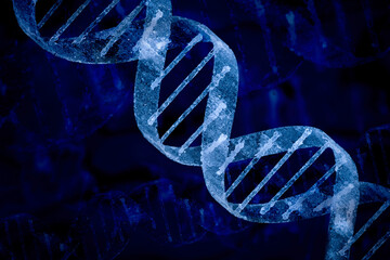DNA helix on blue background
