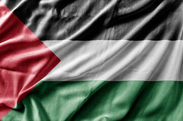 Waving detailed national country flag of Palestine