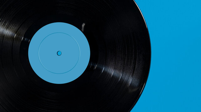 Vintage record on blue background