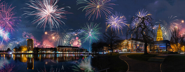 New Year celebrations on New Years Eve with fireworks in the capitals of the world.