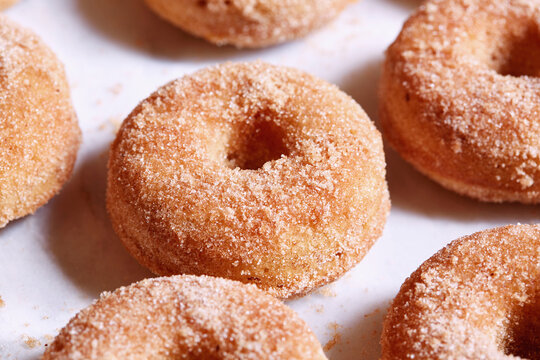 Close-up of donuts