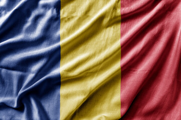 Waving detailed national country flag of Romania