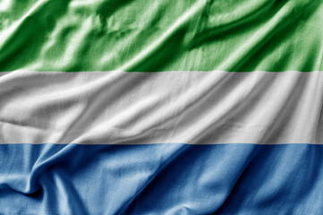 Obraz premium Waving detailed national country flag of Sierra Leone