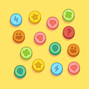 Colorful ecstasy pillls vector illustration isolated