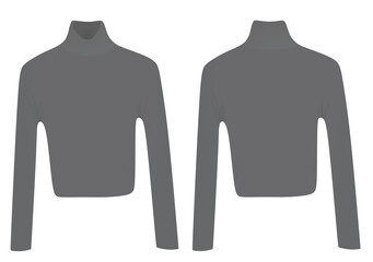 Women grey crop sweater. vector illustration