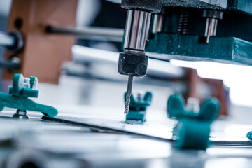 CNC milling machine cutting aluminium  part.