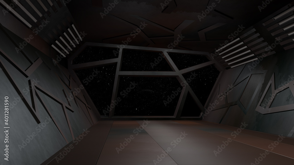 Wall mural space environment, ready for comp of your characters 3d rendering