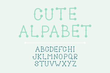 cute hand drawn alphabet, letter ABC... funny type for your design. Vector illustration