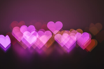 Valentine's Day Heart Shape Colorful Bokeh 