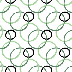 Vector seamless texture background pattern. Hand drawn, white, green, black colors.