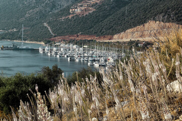View of the bays of the Mediterranean Sea from the Lycian Way in Turkey.