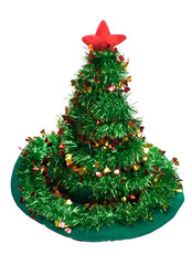 green hat Santa Claus on a white background