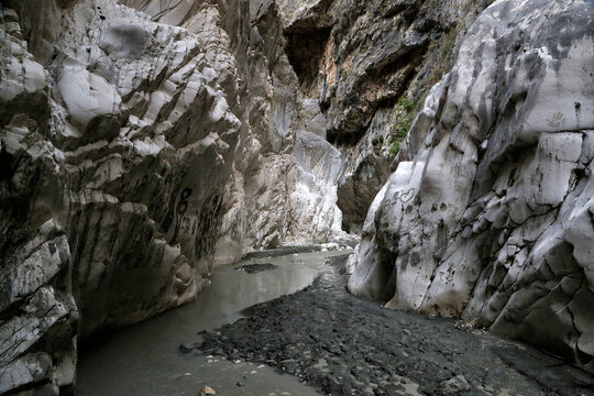 Saklikent Canyon is the longest and deepest canyon in Turkey. Its length is 18 kilometers.