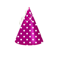 Pink party hat. vector illustration