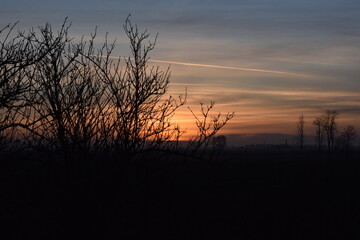 Fototapeta premium sunset over the river