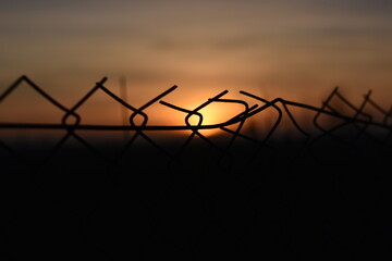 barbed wire fence - obrazy, fototapety, plakaty