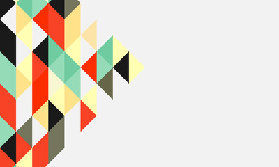 Simple abstract colorful triangle with space for text.