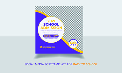 Back to School Social Media Post Template Design