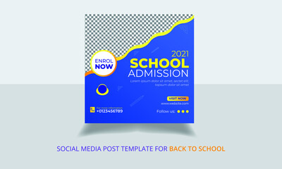 Back To School Social Media Post Template Design