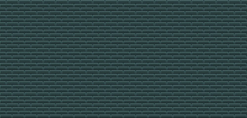 Vector texture of brick wall. Realistic black brick wall background. Dark gray brick wall seamless vector pattern for replication. Black masonry seamless vector pattern. Vector illustration.