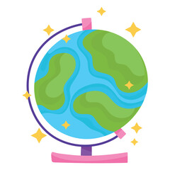 back to school globe map geography class icon