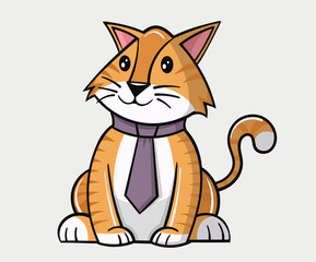 Cat wearing a necktie.