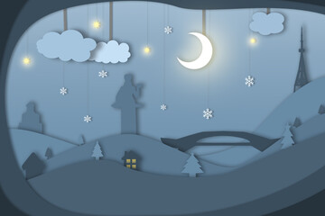 Tbilisi Winter - Night Sight (Papercut Version) 