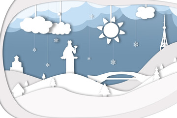 Tbilisi Winter Sight (Papercut Version)