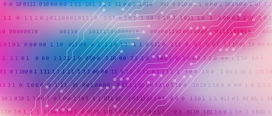 0 1 matrix digits big data tech vector background with fluid gra © SunwArt