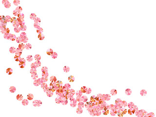Coral foil confetti placer vector background. International Women's Day March 8th card background. Glamour flickering foil particles party glitter. Confetti for Mother's day.