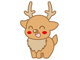 ニコニコトナカイのベクターイラスト