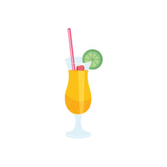 tropical cocktail icon, vector illustration