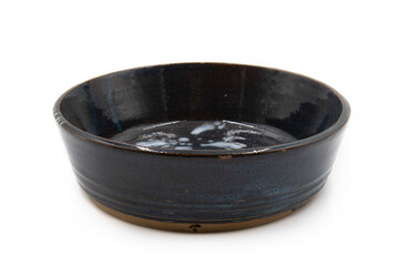 Low blue ceramic bowl