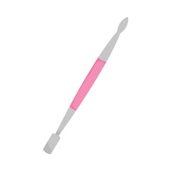 nail tools concept, cuticule and pusher tool icon, colorful design