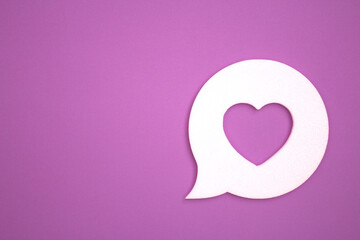 pink heart i bubble speech