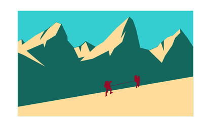 Fototapeta premium silhouette of a person in mountains