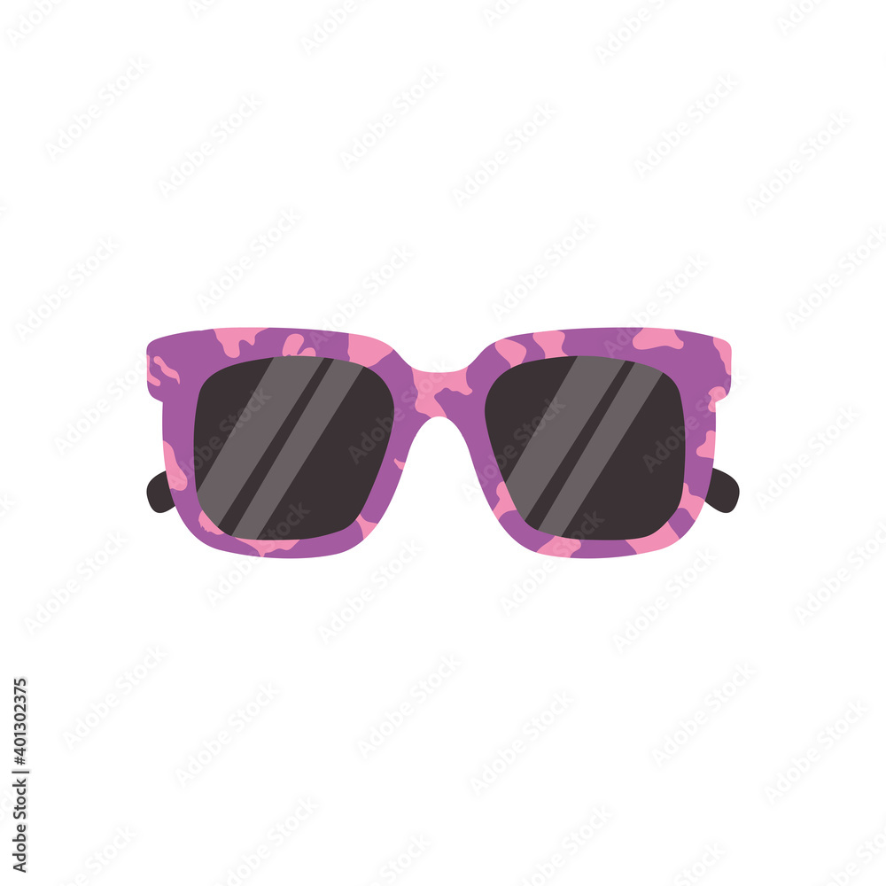 Wall mural purple sunglasses icon, vector illustration