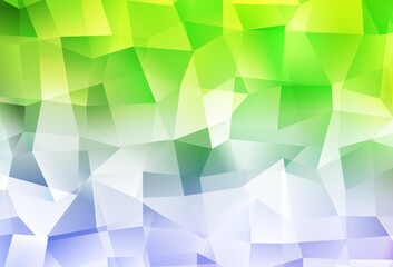 Light Pink, Green vector gradient triangles pattern.